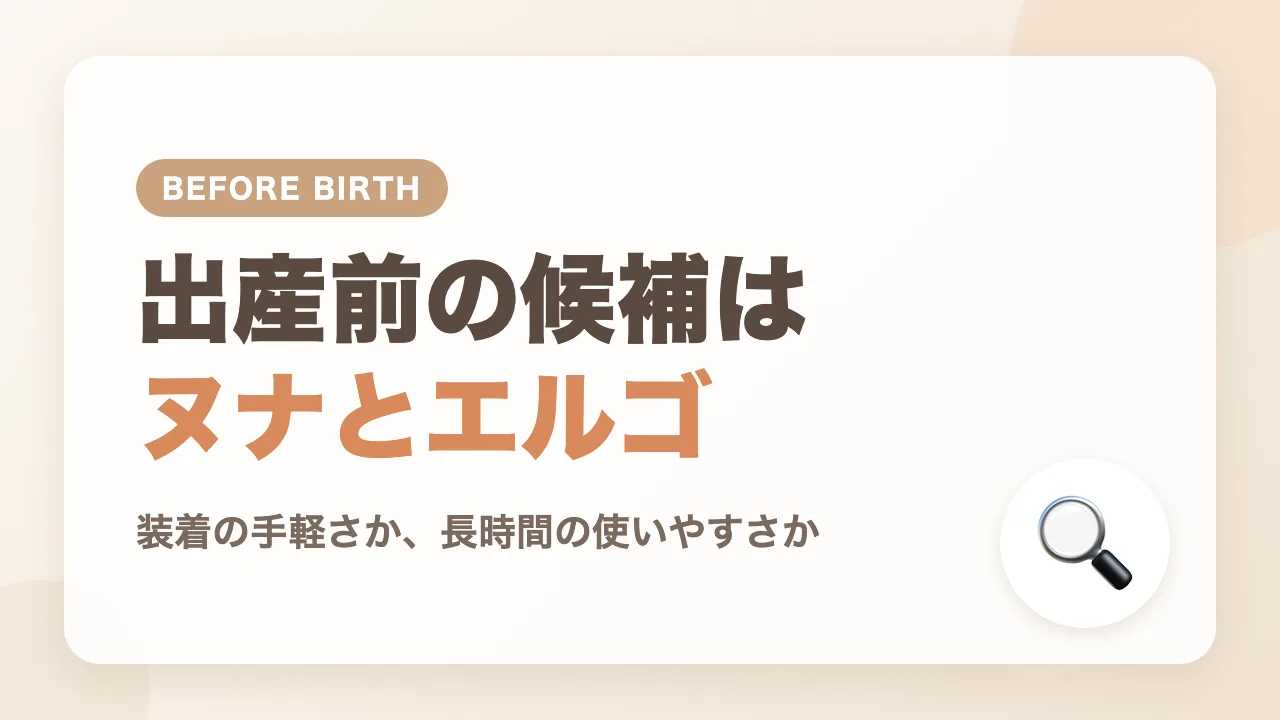 出産前に比較した抱っこ紐ヌナとエルゴ