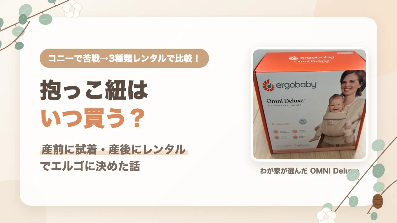 抱っこ紐はいつ買う？産前に試着・産後にレンタルしてエルゴに決めた話