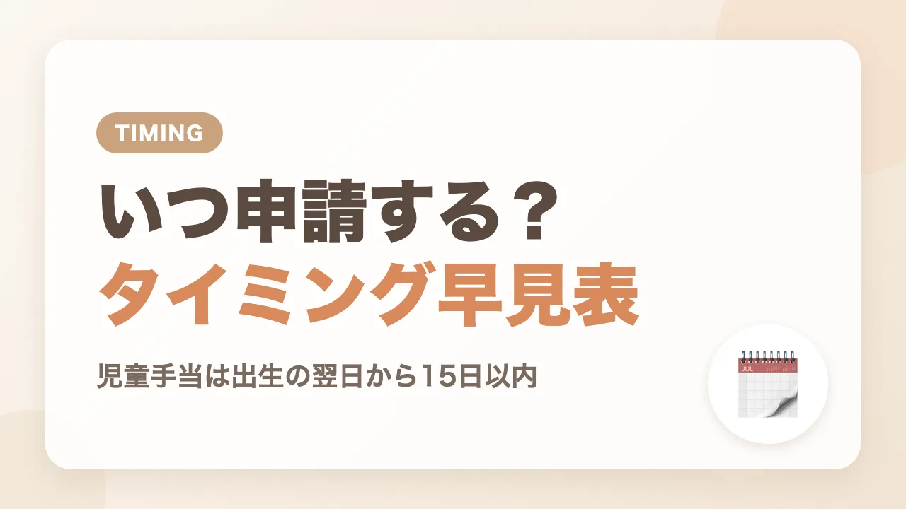 出産・育児の支援制度の申請タイミング早見表