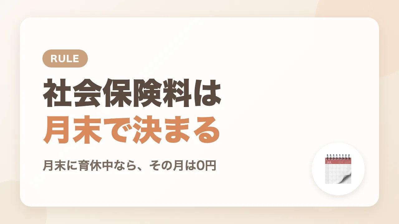 育休中の社会保険料は月末に育休中かどうかで決まる