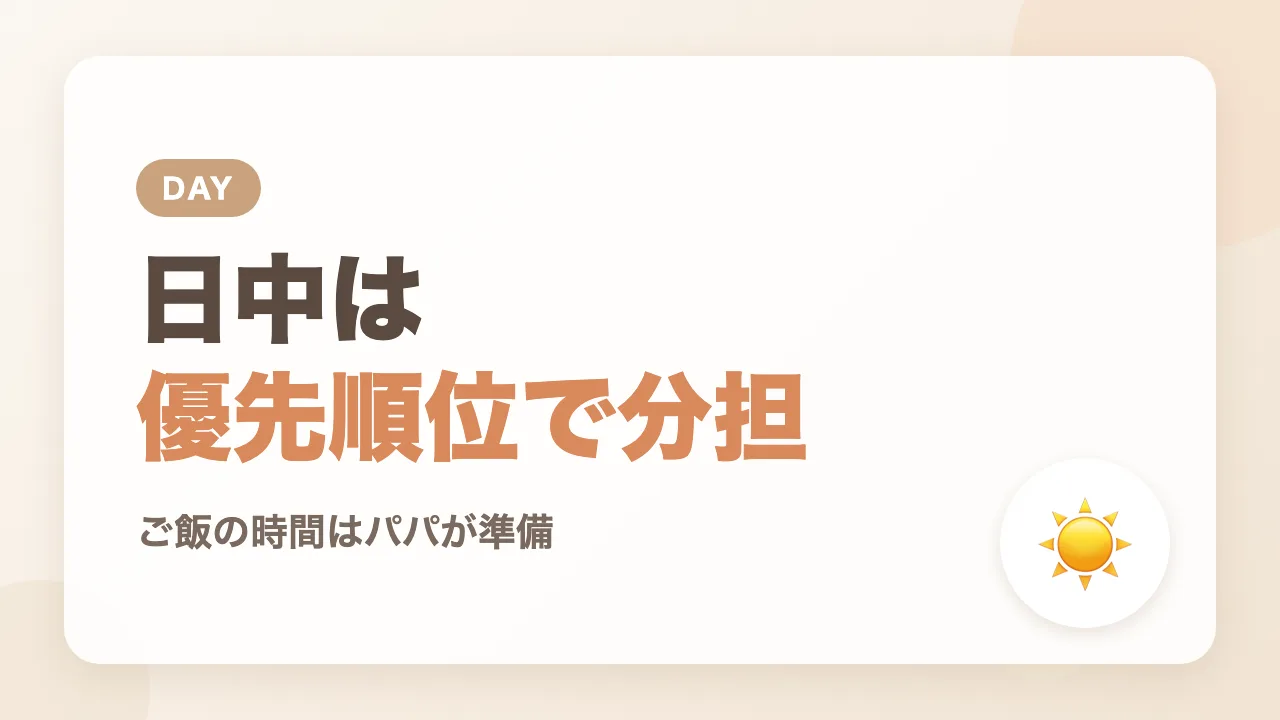 育休中の日中の分担は「できるほうがやる」から優先順位へ